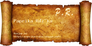 Paprika Réka névjegykártya